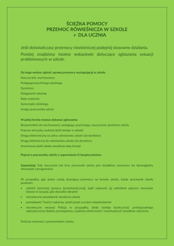 Przemoc rówieśnicza - dla ucznia 1
