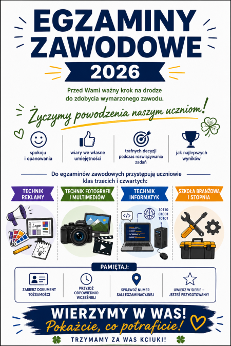 POWODZENIA NA EGZAMINACH ZAWODOWYCH