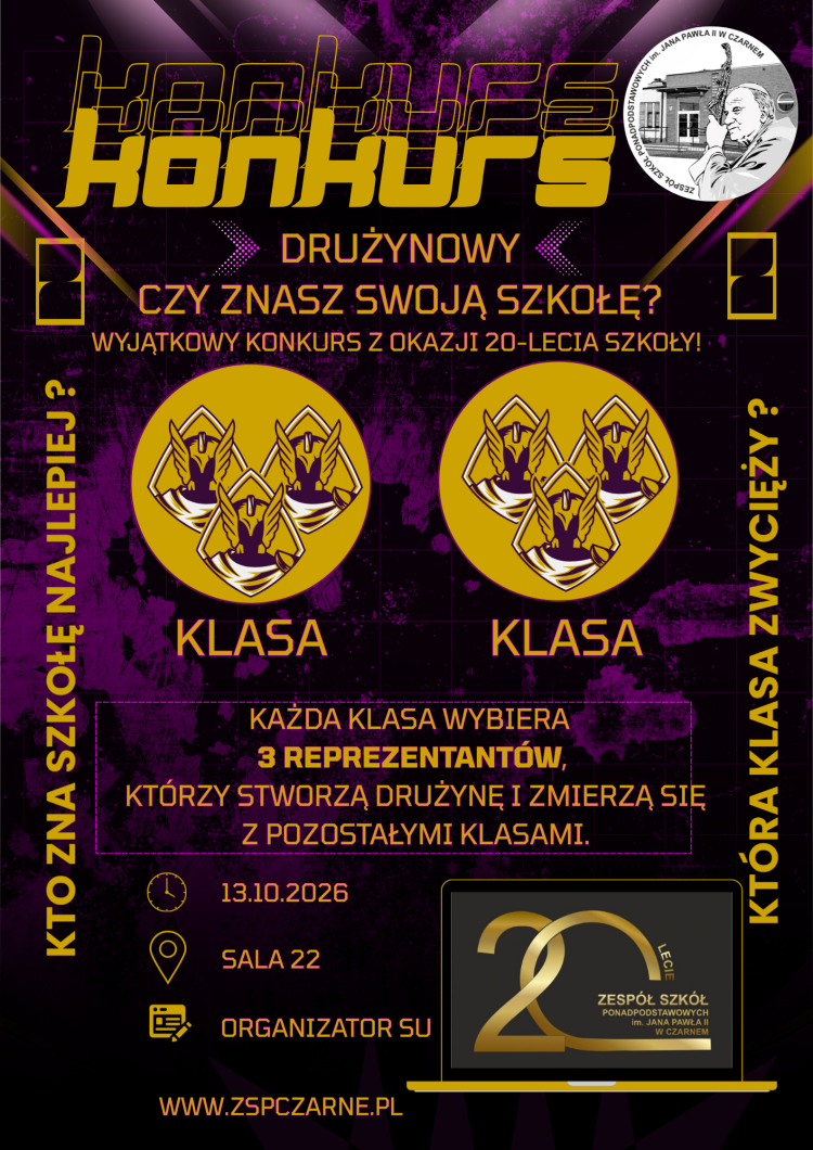 Konkurs wiedzy o szkole w Czarnem