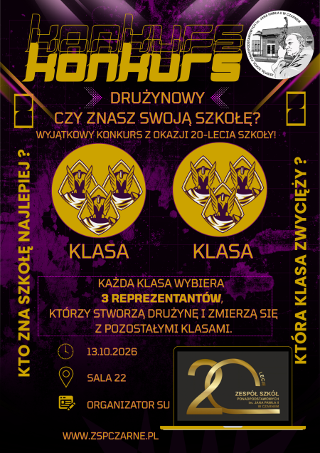 KONKURS DRUŻYNOWY CZY ZNASZ SWOJĄ SZKOŁĘ