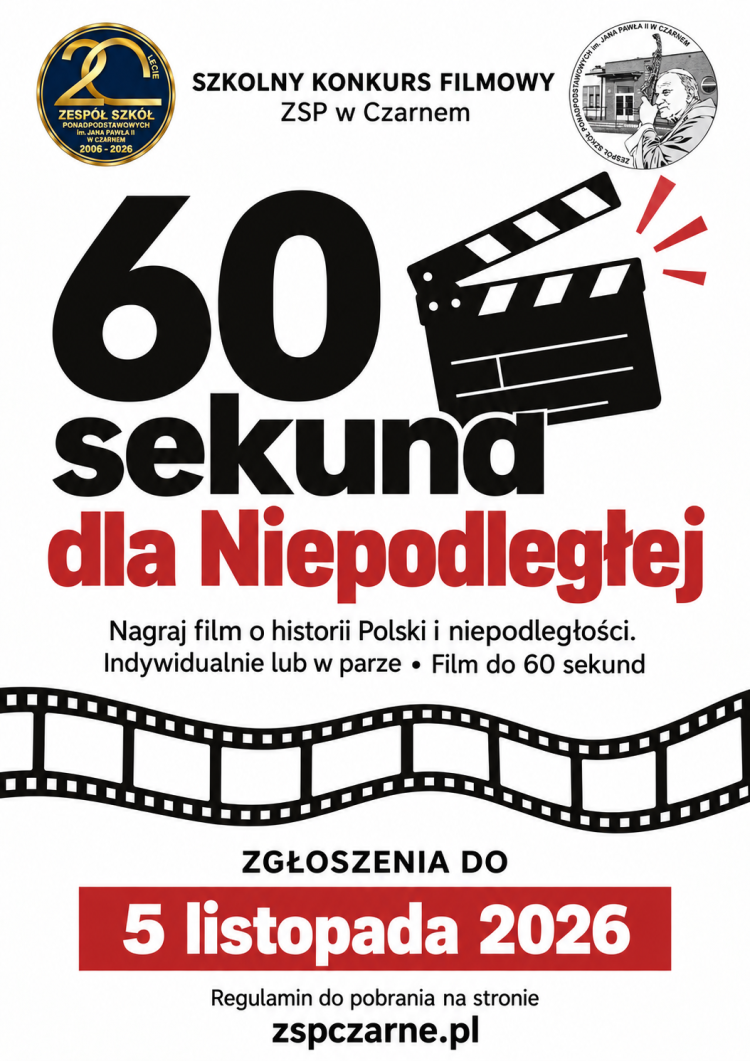 Konkurs filmowy „60 sekund dla Niepodległej” w Czarnem